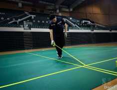 精心筹备迎赛事，气排球场地布置工作火热进行中